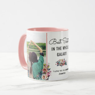 Caneca Melhor Irmã na Galáxia, Sis Birthday, Foto para Pr