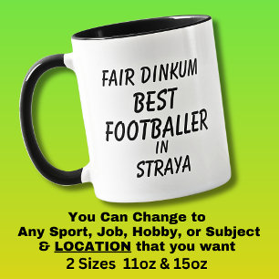Caneca Melhor JOGADOR DE FUTEBOL de verdade na Austrália