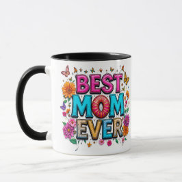 Caneca Melhor Mãe Alguma Vez Cita Borboletas Coloridas Fl