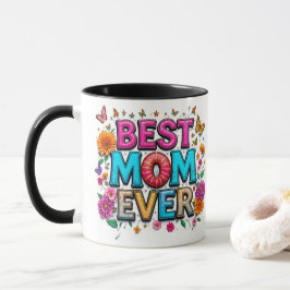 Caneca Melhor Mãe Alguma Vez Cita Borboletas Coloridas Fl