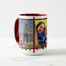 Caneca Melhor Mãe Alguma Vez Colagem de Fotos Personaliza
