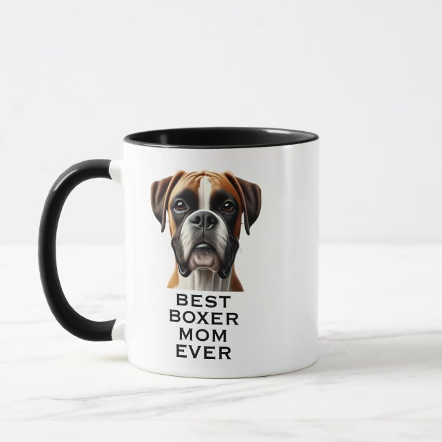 Caneca Melhor Mãe de Boxer de Sempre Foto Personalizada (Esquerda)
