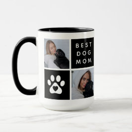Caneca Melhor Mãe de Cachorro 4 x Grade de Colagem de Fot