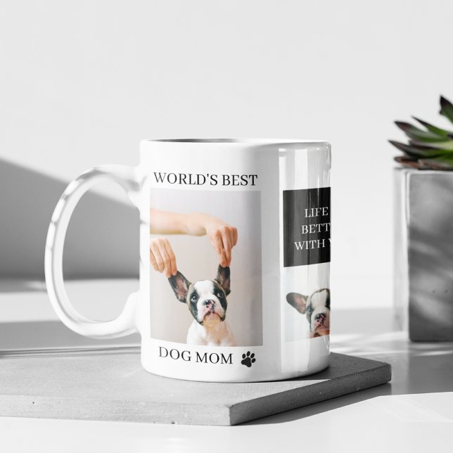 Caneca Melhor Mãe de Cachorro | Collage Dog Photo (Criador carregado)