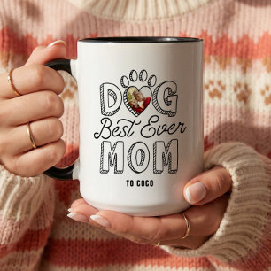 Caneca Melhor Mãe de Cachorro do Mundo Coração Pegada Pat