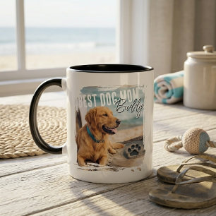 Caneca Melhor Mãe de Cachorro Foto Personalizada Moldura