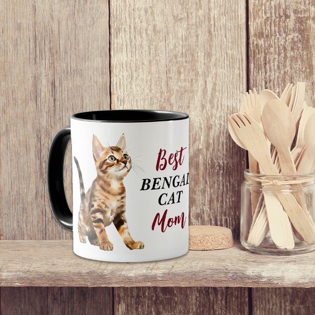 Caneca Melhor Mãe de Gato Bengal (Criador carregado)