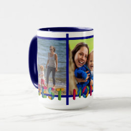 Caneca Melhor Mãe do Mundo Colagem de Fotos Personalizada