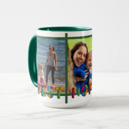 Caneca Melhor Mãe do Mundo Colagem de Fotos Personalizado