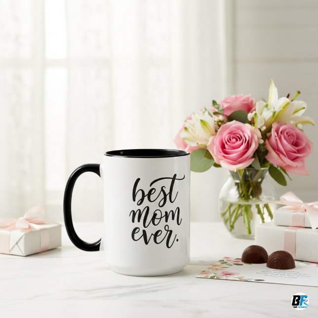 Caneca "Melhor Mãe do Mundo" com foto da mãe, Presente do (Criador carregado)