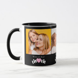 Caneca Melhor Mãe do Mundo Coração Fofo Elegante Preto 3