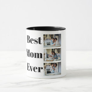 Caneca Melhor Mãe do Mundo Dia das Mães Colagem de 3 Foto