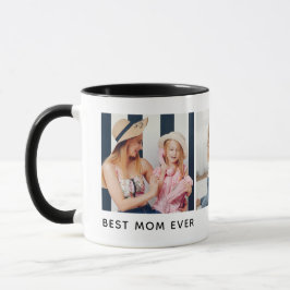 Caneca 'Melhor Mãe do Mundo' personalizado com 3 fotos