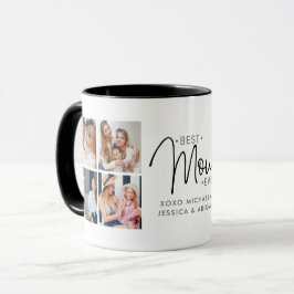 Caneca 'Melhor Mãe do Mundo' personalizado com 8 fotos
