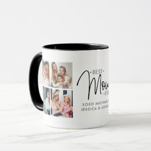 Caneca 'Melhor Mãe do Mundo' personalizado com 8 fotos
