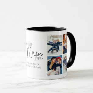 Caneca "Melhor Mãe do Nunca" personalizada com 8 fotos
