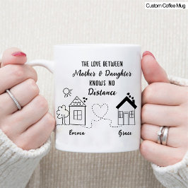 Caneca Melhor Mãe e Filha Amor Longa Distância Café