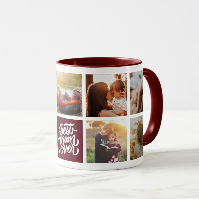 Caneca Melhor Mãe Já Personalizada Colagem de Fotos Maroo (Frente Esquerda)