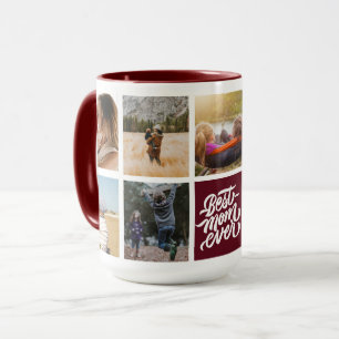 Caneca Melhor Mãe Já Personalizada Colagem de Fotos Maroo