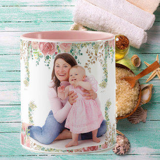 Caneca Melhor Mãe Já Vergonha Foto Da Mãe Floral Bebê