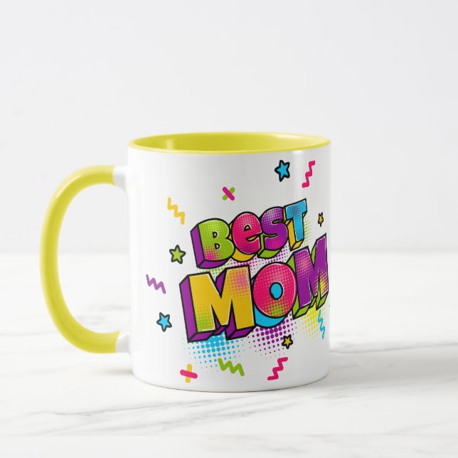 Caneca Melhor Mãe Pop Art de Quadrinhos (Esquerda)