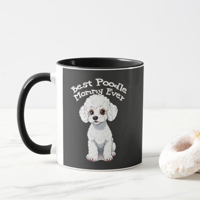 Caneca Melhor Mamãe de Poodle, mãe de poodle (Com Donut)