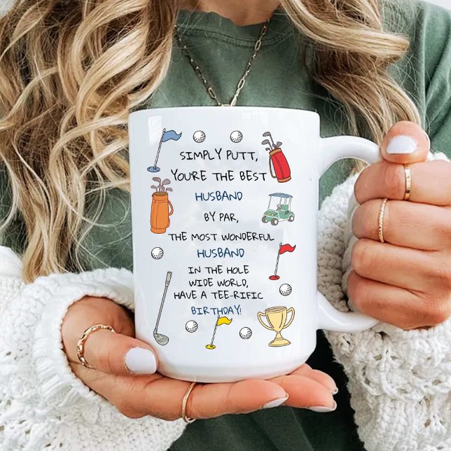 Caneca Melhor Marido de Golfe Piada de Aniversário Jogado (Best Golf Husband Funny Birthday Golfer Man Coffee Mug
)