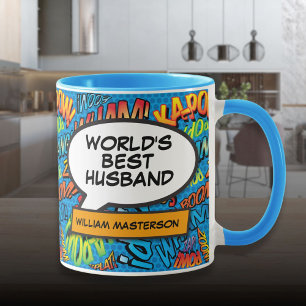 Caneca Melhor Marido do Mundo Diversão Nome Personalizado