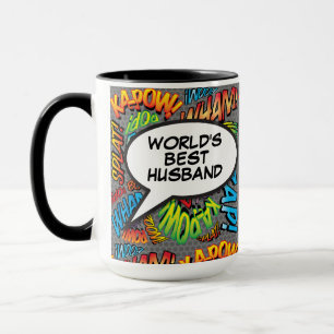 Caneca Melhor Marido do Mundo Diversão Retro Quadrinhos P