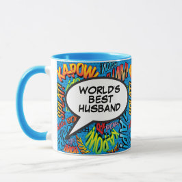 Caneca Melhor Marido do Mundo Diversão Retro Quadrinhos P
