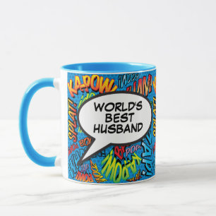 Caneca Melhor Marido do Mundo Diversão Retro Quadrinhos P