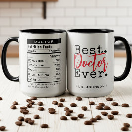 Caneca Melhor Médico de Todos os Tempos Fatos Nutricionai