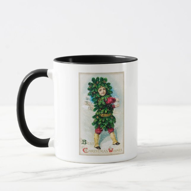 Caneca Melhor Natal Deseja Homem na Casaco Evergreen (Esquerda)