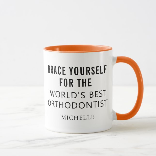 Caneca Melhor Nome Profissional Personalizado Ortodontist (Direita)