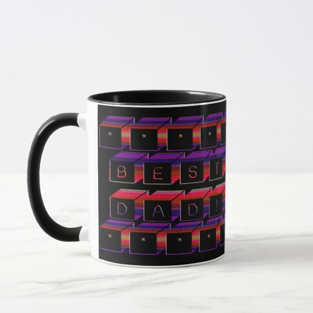 Caneca Melhor Pai bloqueia texto vermelho e roxo (Esquerda)