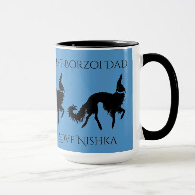 Caneca Melhor Pai Borzoi Personalizado (Direita)