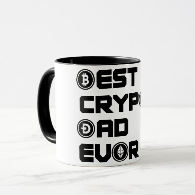 Caneca Melhor Pai Crypto (Frente Esquerda)