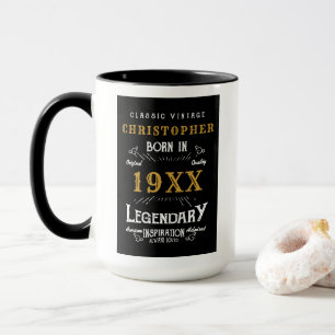 Caneca Melhor Pai de Aniversário Personalizado Já Dourado