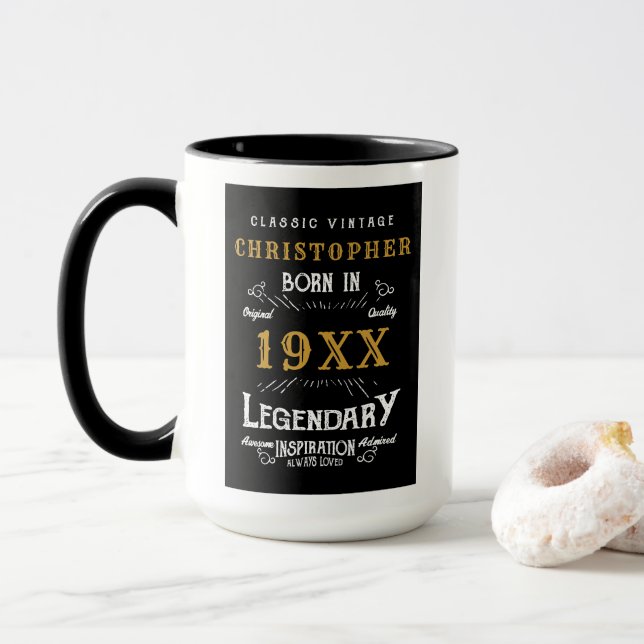 Caneca Melhor Pai de Aniversário Personalizado Já Dourado (Com Donut)