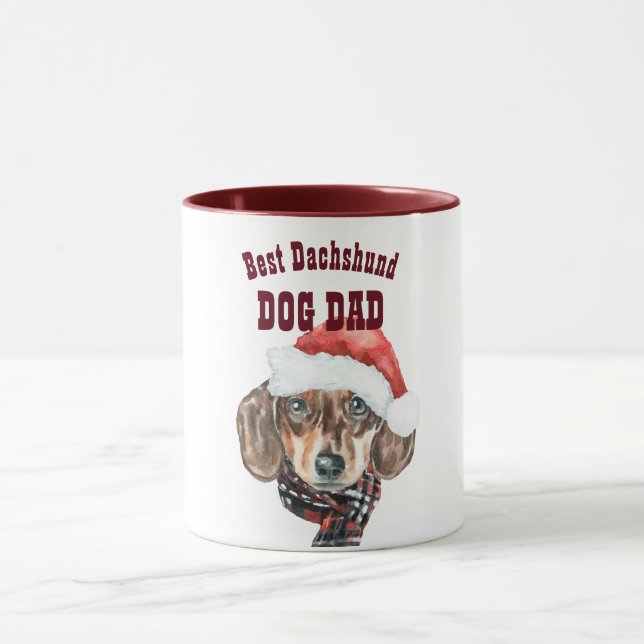 Caneca Melhor Pai de Cachorro DACHSHUND, Fita Ilustrada (Centro)