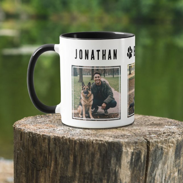 Caneca Melhor Pai de Cachorro de Todos Preto e Branco 3 F (Criador carregado)