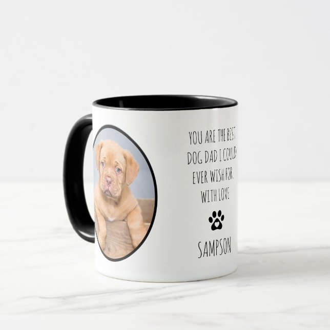 Caneca Melhor Pai de Cachorro Foto Personalizada 2 (Frente Esquerda)