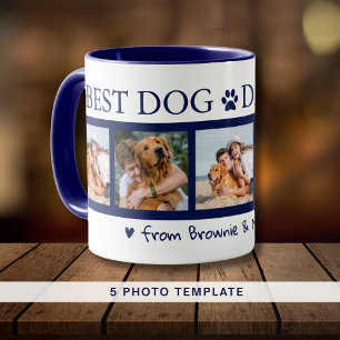 Caneca Melhor Pai De Cão De 5 Fotografias Collage Pet Nam