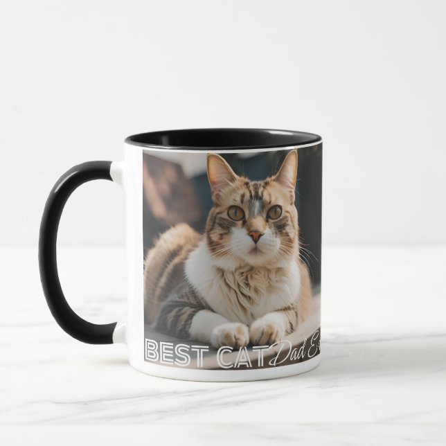 Caneca Melhor Pai de Cat de Foto Personalizada e Nome de  (Esquerda)