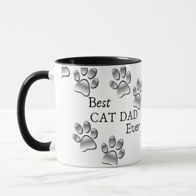 Caneca Melhor Pai de Cat de Foto Personalizada e Nome de  (Esquerda)