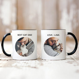 Caneca Melhor Pai de Gato 2 Nome do Pet na Foto