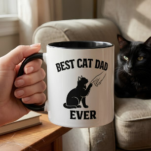 Caneca Melhor Pai de Gato de Todos Preto Gato Toque no De