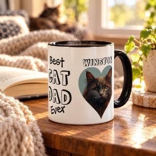 Caneca Melhor Pai de Gato Foto e Nome de Animal Personali