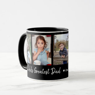 Caneca Melhor Pai do Mundo 5 Colagem de Fotos Preto