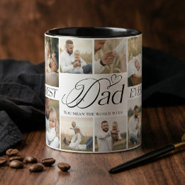 Caneca Melhor Pai do Mundo Colagem de Fotos Personalizada